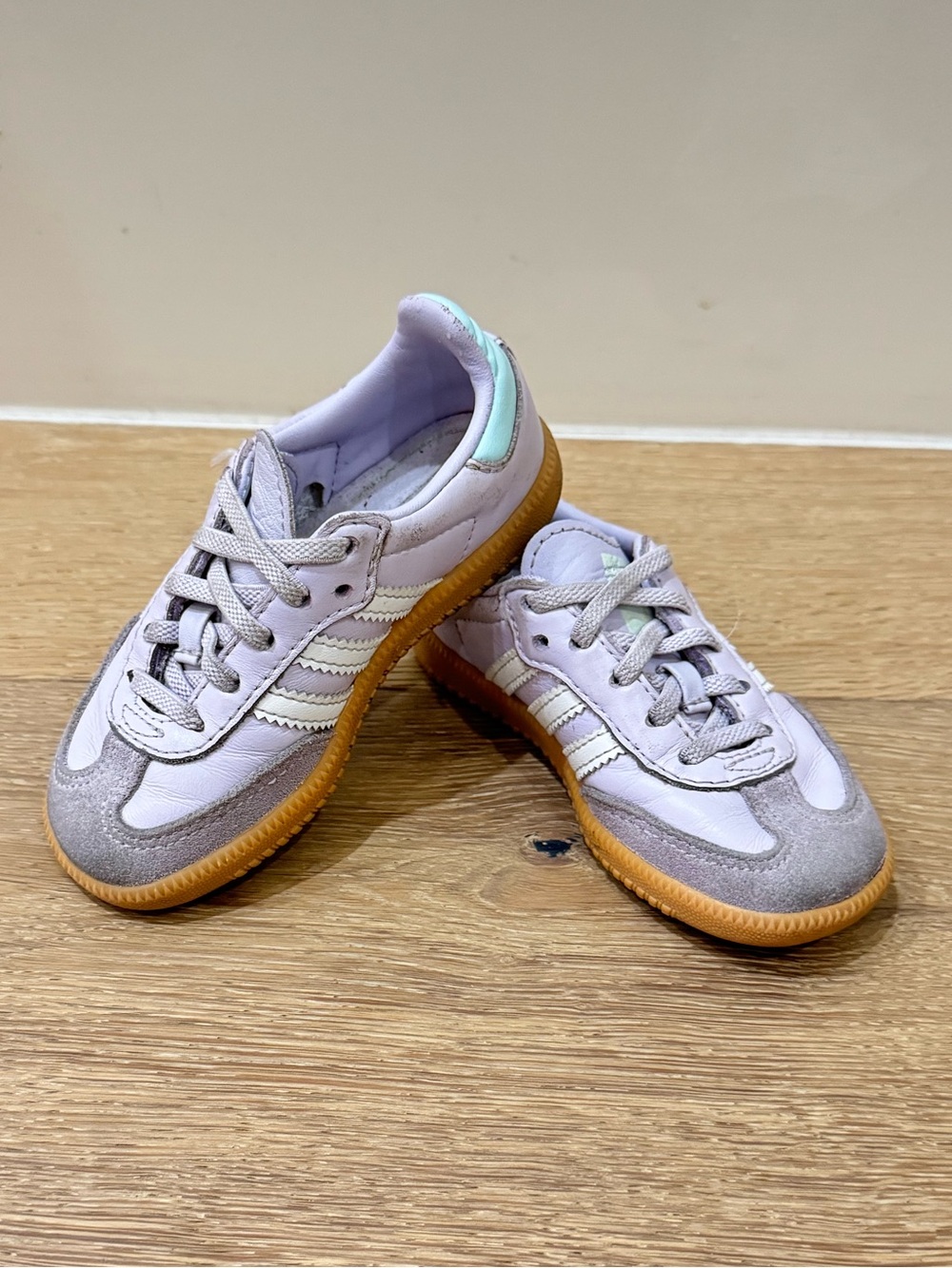 adidas Kids Samba Lilac with Mint Trim
